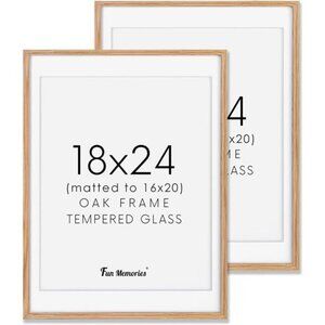 18x24 Picture Frames, Oak Wood 18 x 24 Poster Frames Set of 2, 18x24 Frame